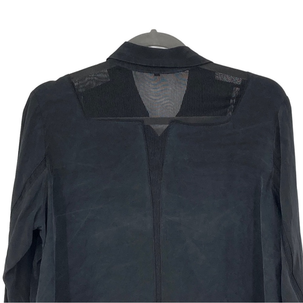 Rag & Bone Size Small Black Silk Button Front (Bu… - image 2